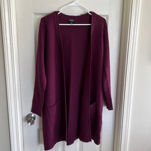 Torrid Size 1 (1X/14/16) Eggplant Colored Long Cardigan - GUC